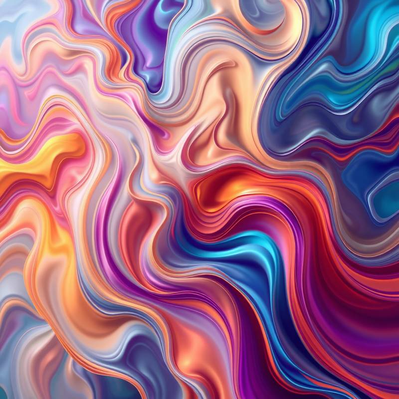 Ein abstraktes Foto mit fließenden Farben und Formen, das eine dynamische Bewegung vermittelt.